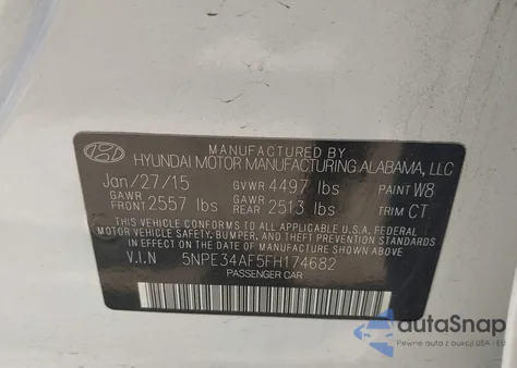 2015 Hyundai Sonata Sport from USA, damaged, VIN 5NPE34AF5FH174682